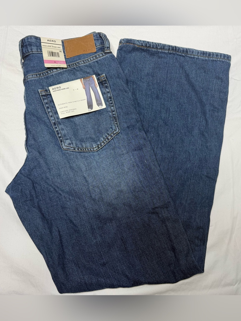 Aéropostale High Rise Wide Leg Jeans Size 6 Dark Wash NWT